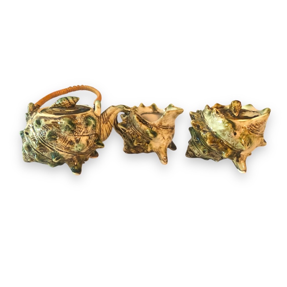 Vintage 60’s Florida Conch Shell Tea Set